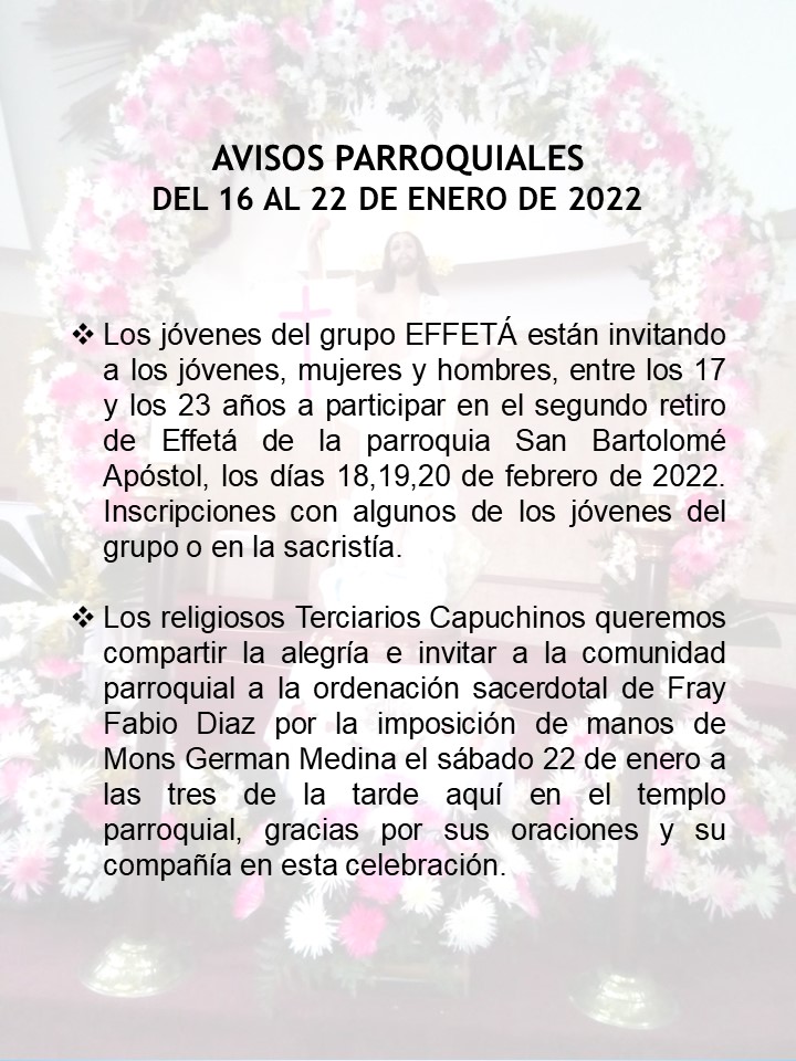 Avisos parroquiales