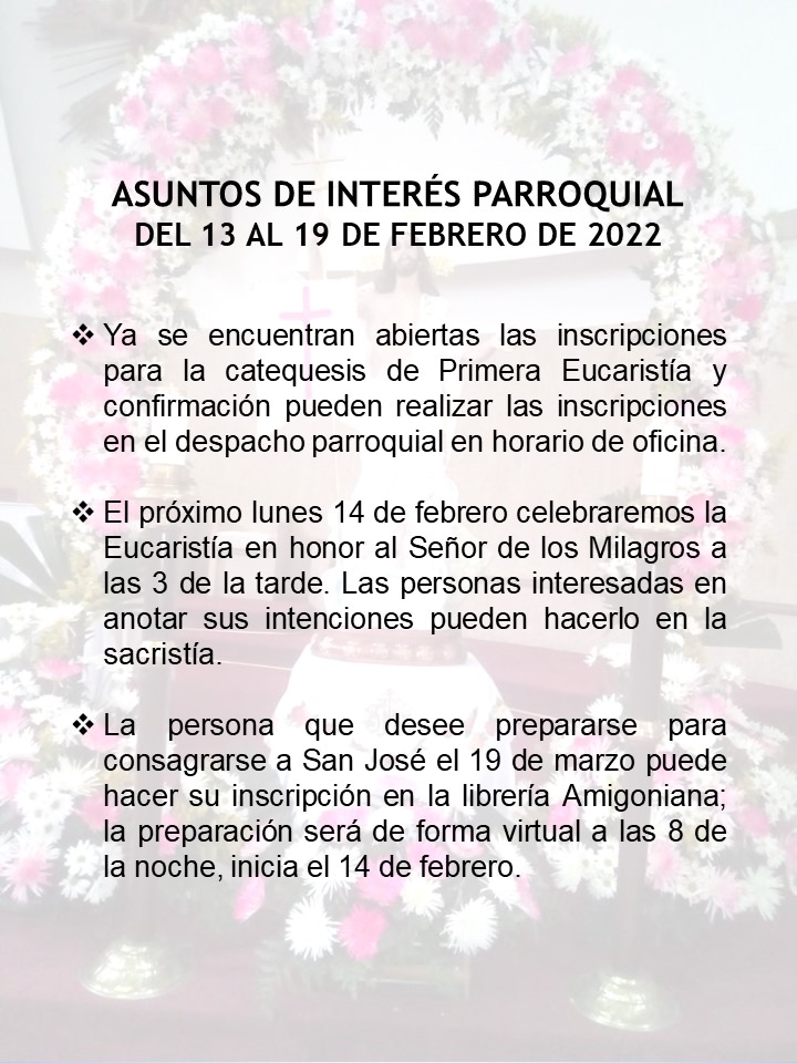 Avisos parroquiales