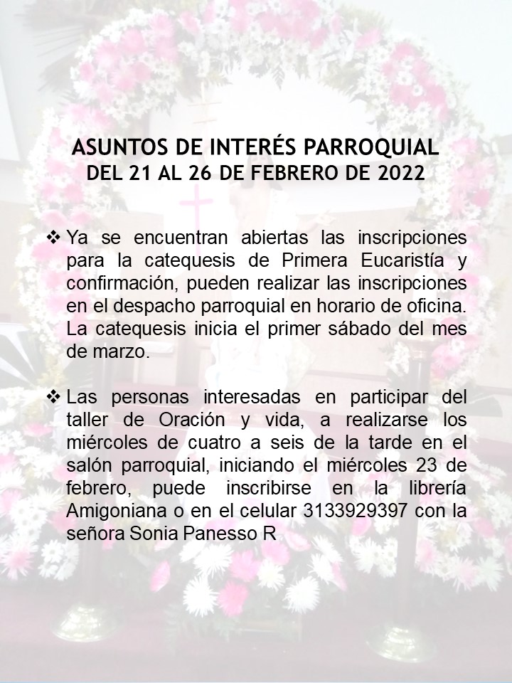 Avisos parroquiales