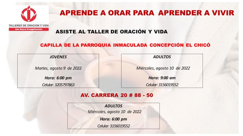 TALLERES DE ORACIÓN Y VIDA