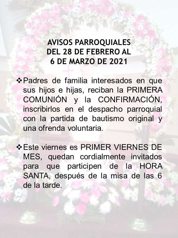 Avisos parroquiales