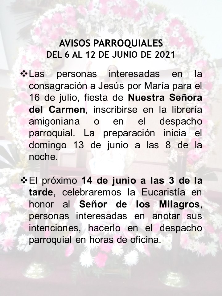 Avisos parroquiales