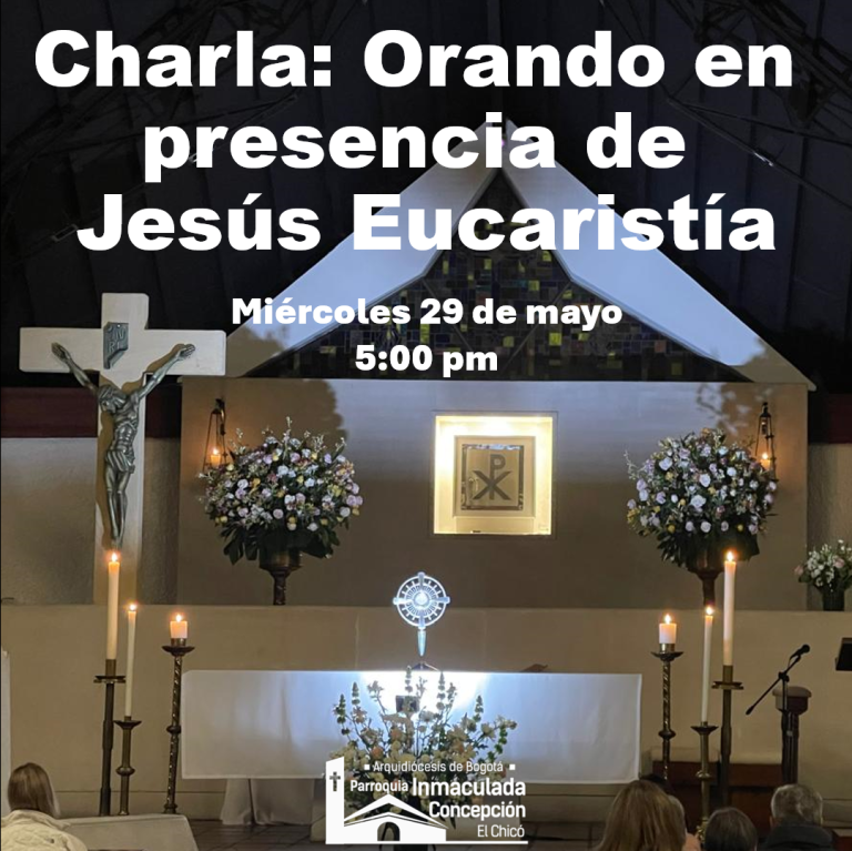 CHARLA ORANDO ANTE JESÚS EUCARISTÍA